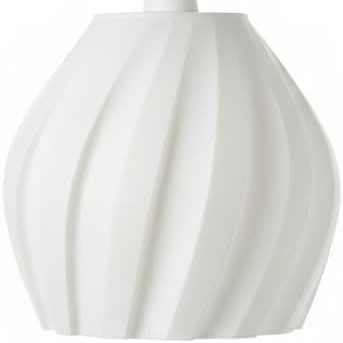 Weiße, gewellte Pendelleuchte mit eleganter, runder Form.